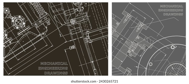 Engineering illustration set. Cover, flyer, banner, background
