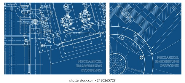 Engineering illustration set. Cover, flyer, banner, background