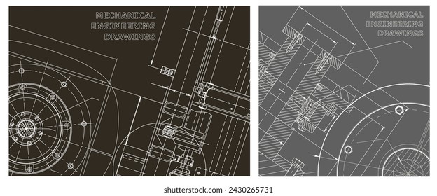 Engineering illustration set. Cover, flyer, banner, background