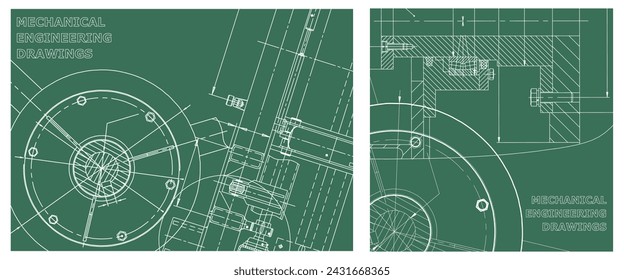 Engineering illustration set. Cover, flyer, banner, background