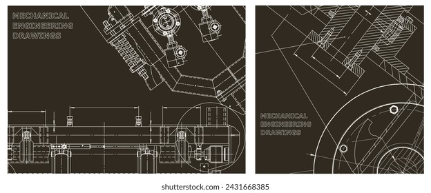 Engineering illustration set. Cover, flyer, banner, background