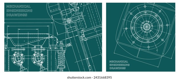 Engineering illustration set. Cover, flyer, banner, background