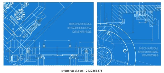 Engineering illustration set. Cover, flyer, banner, background