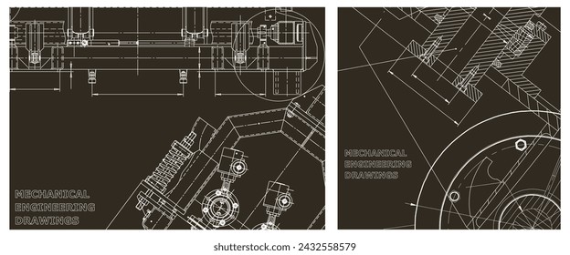 Engineering illustration set. Cover, flyer, banner, background