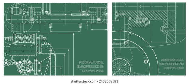 Engineering illustration set. Cover, flyer, banner, background