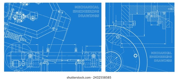 Engineering illustration set. Cover, flyer, banner, background