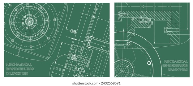 Engineering illustration set. Cover, flyer, banner, background