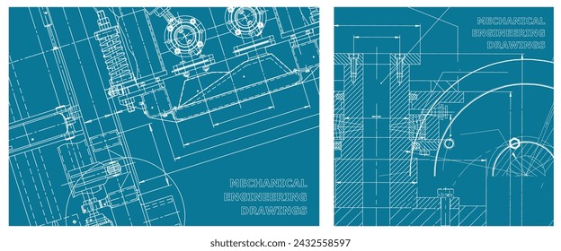 Engineering illustration set. Cover, flyer, banner, background