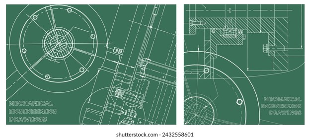 Engineering illustration set. Cover, flyer, banner, background