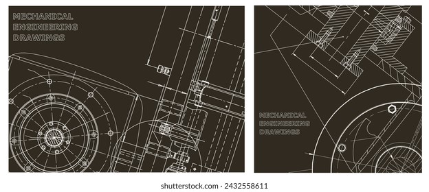 Engineering illustration set. Cover, flyer, banner, background