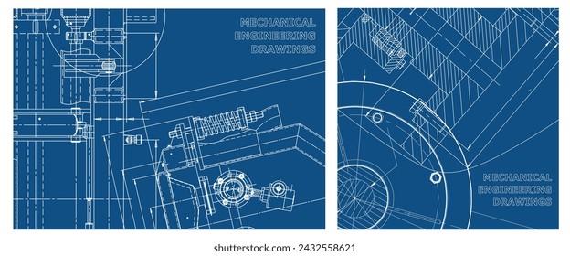 Engineering illustration set. Cover, flyer, banner, background