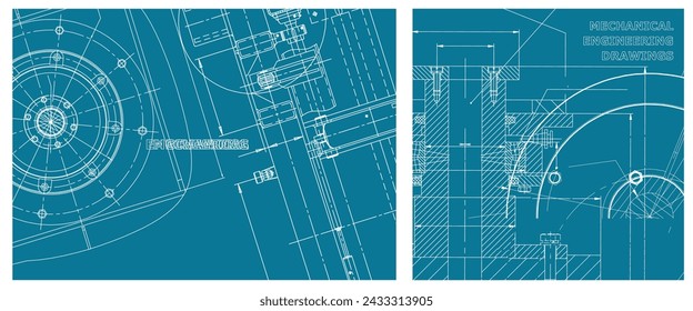 Engineering illustration set. Cover, flyer, banner, background