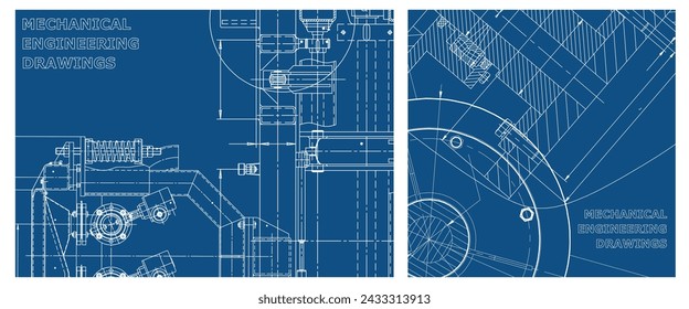 Engineering illustration set. Cover, flyer, banner, background