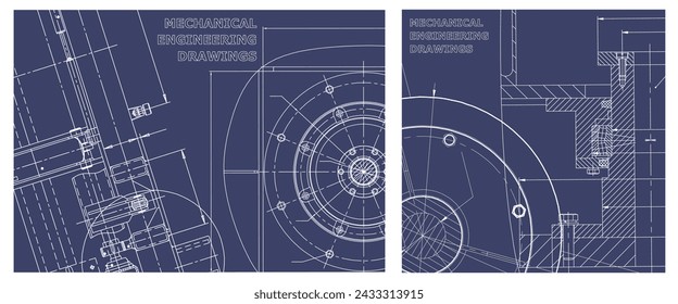 Engineering illustration set. Cover, flyer, banner, background