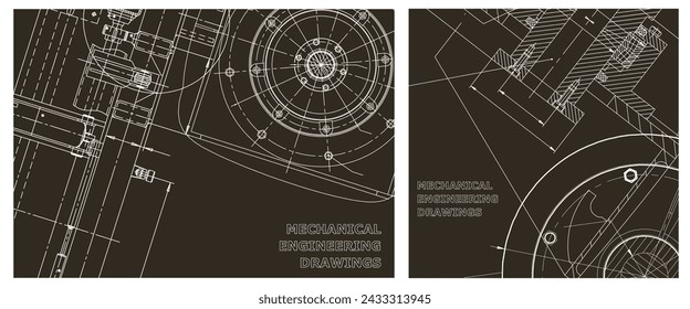 Engineering illustration set. Cover, flyer, banner, background