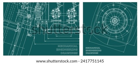 Engineering illustration set. Cover, flyer, banner, background