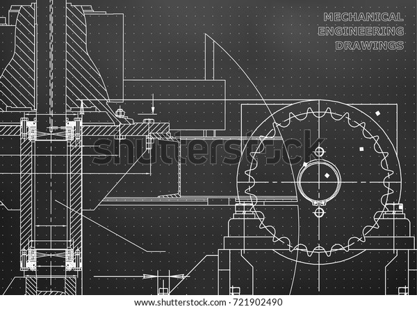 Engineering\
illustrations. Blueprints. Mechanical drawings. Technical Design.\
Banner. Black background.\
Points