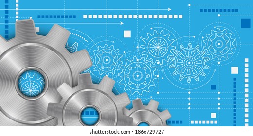 Ingeniería de fondo industrial .Mecanismo de engranaje giratorio.Concepto industrial del futuro.Rombuses geométricos.Ilustración vectorial.