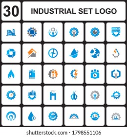 logotipo de conjunto industrial de ingeniería, logotipo de conjunto de la industria