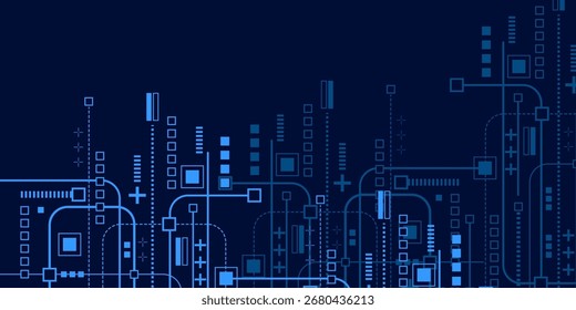 Engineering industry. New technologies. Artificial intelligence. Vector illustration.