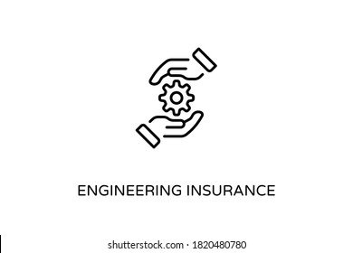 Icono de Seguros de Ingeniería en vector. Logotipo