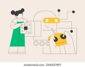 Engineering for kids abstract concept vector illustration. Science for kids, fun learning activities, early development classes, mechanical engineering lesson for children abstract metaphor.