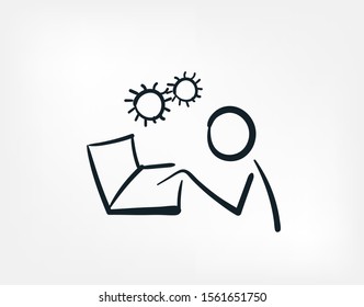 it engineering line art doodle vector symbol sign concept 