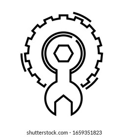 Icono de línea de ingeniería, signo de concepto, ilustración de vector de esquema, símbolo lineal.
