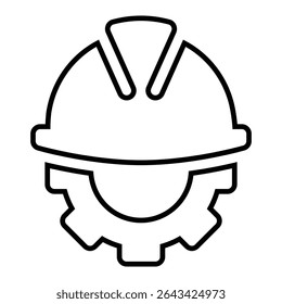 Engineering line icon design. Engineering thin black outline symbol vector illustration. editable stroke icon on transparent background.