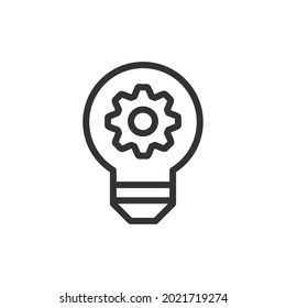 Engineering line icon, sign or symbol. Premium pictogram in trendy outline style. Engineering pixel perfect vector icon isolated on a white background. 