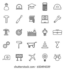 Engineering line icons on white background, stock vector