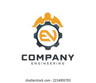 Engineering logo, en logo vector, en engineer monogram lettermark abstract logo design