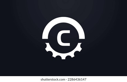 Engineering logo, gears and wrench with letter, logo design. Wrench service industry, industrial and mechanical symbol design. Gear Circle icon design.