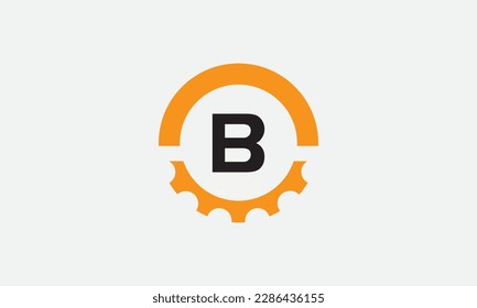 Logo de ingeniería, engranajes y llave con letra, diseño de logotipo. Industria de servicios franceses, diseño de símbolos industriales y mecánicos. Diseño del icono Círculo de engranajes.