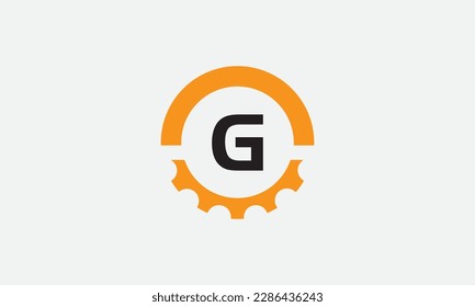 Engineering logo, gears and wrench with letter, logo design. Wrench service industry, industrial and mechanical symbol design. Gear Circle icon design.