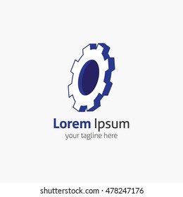 Engineering Logo & industrial working concept. Vector illustration. lat style design