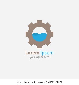 Engineering Logo & industrial working concept. Vector illustration. lat style design