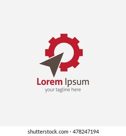Engineering Logo & industrial working concept. Vector illustration. lat style design