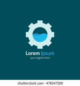 Engineering Logo & industrial working concept. Vector illustration. lat style design