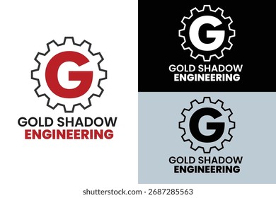 "Logotipo de Engenharia de Engrenagens com Letra G Ícone para Negócios Industriais"