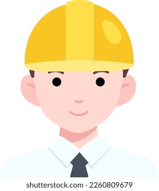 Engineering man labor avatar User person necktie safety helmet Flat Style