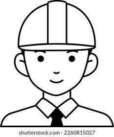 Hombre de ingeniería avatar persona de usuario casco de seguridad necktie estilo semisólido transparente