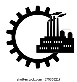 Engineering Management icon, plant working on gear background image