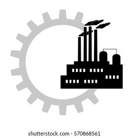 Engineering Management icon, plant working on gear background image