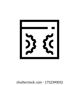 Engineering and manufacturing icon  in outline style. Vector symbol.