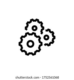 Engineering and manufacturing icon  in outline style. Vector symbol of gears