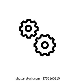 Engineering and manufacturing icon  in outline style. Vector symbol of gears