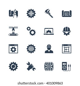 Engineering And Manufacturing Vector Icon Set