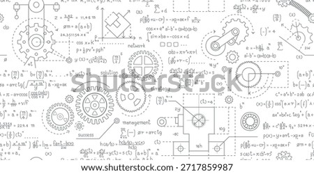Engineering mathematical formulas on a seamless white background.
