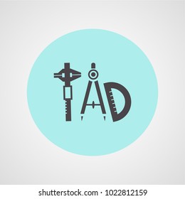 Engineering Measuring Tools isolated flat vector icons set